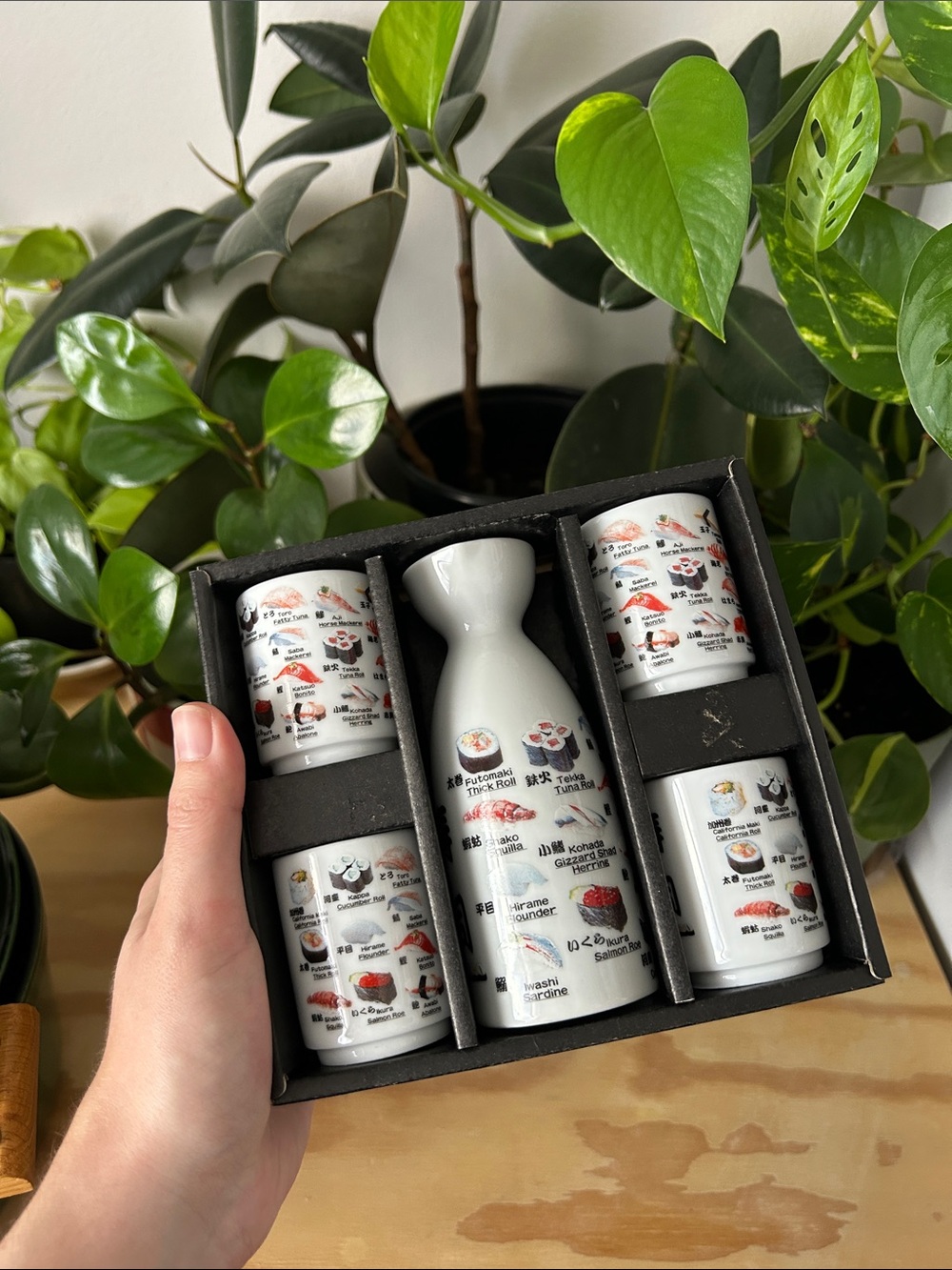 Vintage Retro Sushi Sake Set In Box